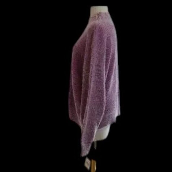 NWT Falls Creek Mock Turtleneck Plaited Sweater Fushia White - Picture 3 of 6